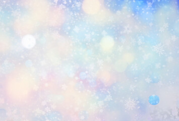 Wall Mural - png colorful winter snowflake bokeh background