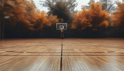 Vintage Maple Hardwood Basketball Floor Texture with Rich Colors and Unique Patterns