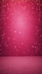 Wall Mural - a vibrant pink background with a gradient effect transitioning from a darker shade at the top to a lighter one at the bottom. The top half of the image is adorned with a string