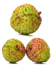 Sticker - litchi isolated on white background