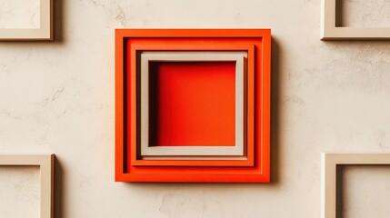 Canvas Print - Orange Frames on Wall.