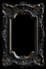 Wall Mural - Black Gold Frame.