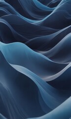 Canvas Print - The image is a close-up of a wave-like pattern in shades of blue, with a gradient effect transitioning from darker to lighter shades.