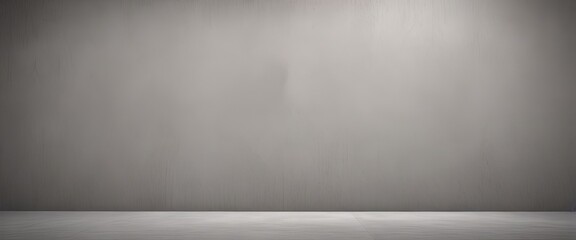 A simple, minimalist image of a gray wall with a flat, empty floor in the foreground.