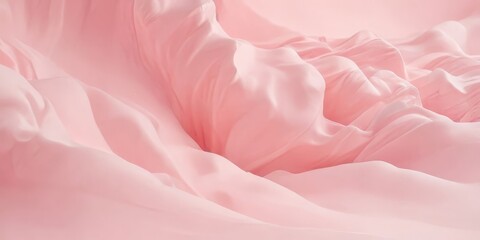 Sticker - a close-up view of a soft, flowing pink fabric, with the folds and creases creating a sense of movement and texture.