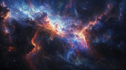 Poster - Cosmic Abstract. Swirling Galaxies and Nebulae
