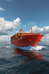 Wall Mural - Large container ships sailing at sea