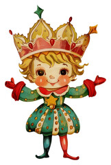 Canvas Print - PNG Christmas crown toy person human doll.