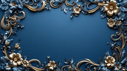 Poster - Gold Floral Frame.