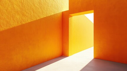 Wall Mural - Orange Wall Doorway.