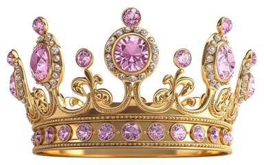 PNG Elegant golden crown with gems