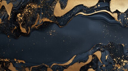 Canvas Print - Black & Gold Abstract.