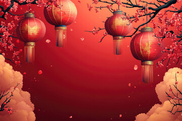 Wall Mural - Chinese New Year Illustration Background