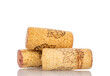 © Oleksandr - Three wine corks, macro, isolated on white background.