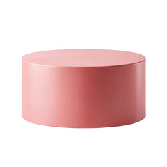 Wall Mural - Pink cylindrical display pedestal with a smooth, solid surface, ideal for showcasing products or decorations. Perfect for minimalist presentations. Isolated on transparent background, png.