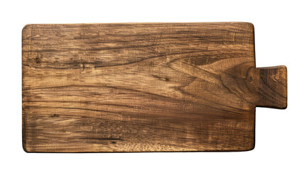 Wall Mural - Wooden board with a dark color, isolated on a transparent background, top view.