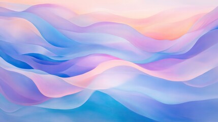 Poster - Abstract pastel waves in soft colors, tranquil design. Modern art and creativity concept