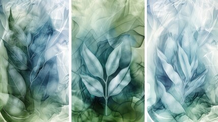 Wall Mural - Watercolor Foliage Abstracts