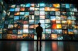 © MK - Man in front of TV screen wall