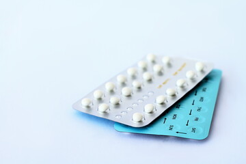 contraceptive pills on table no people stock photo stock image
