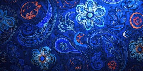 Blue and Orange Wallpaper Close-Up