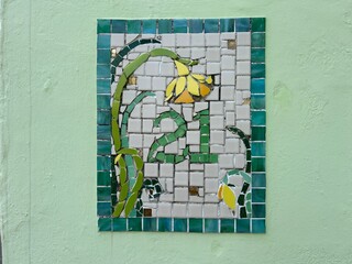 wall tiles shows a letter