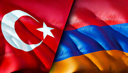 Turkish and Armenian flags together, symbolizing the historical and diplomatic complexities between Turkey and Armenia