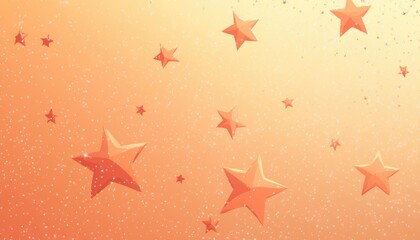 Poster - Light orange 2D cartoon template featuring space stars Glittery abstract design with vibrant cosmic stars suitable for futuristic advertisements and booklets