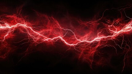 Abstract concept of red lightning representing energy and power