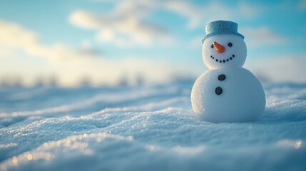 Wall Mural - Snowman in the Snow