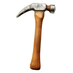 Transparent A hammer with a wooden handle and a metal head