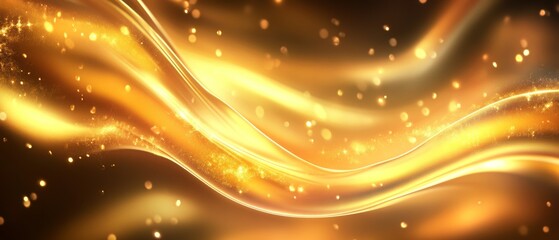 Poster - Luxurious Golden Abstract Background with Glowing Light