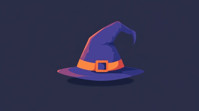 Witch hat logo for Halloween, illustrated in a playful yet spooky style, ideal for holiday-themed branding.