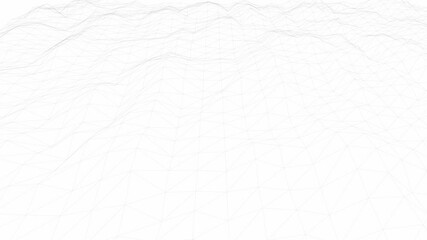 Poster - Abstract white wavy wireframe animation background, modern presentation background, minimalist concept design