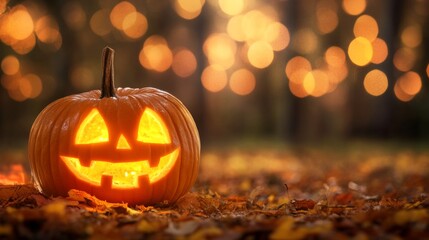 Jack-o'-lantern with a spooky smile pumpkin for Halloween