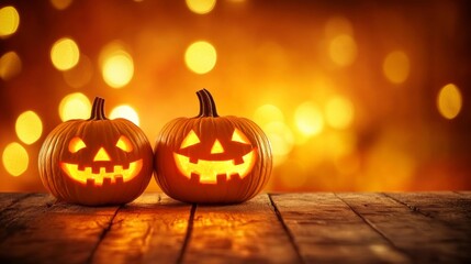 Jack-o'-lantern with a spooky smile pumpkin for Halloween