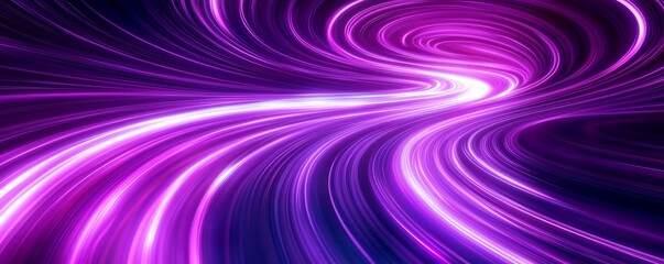 Wall Mural - Abstract Purple Light Swirls, Digital Art, Neon, Abstract Background, Light Effects