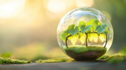 Canvas Print - Grapevine in a Glass Sphere.