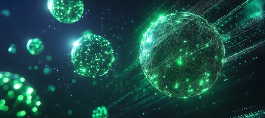 Poster - Advanced Digital Realm: Floating Data Spheres and AI-Driven Communication Networks










