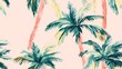 © NeuralNiche - Seamless watercolor pattern featuring palm trees in a modern style Botanical design with tropical colors Exotic palm tree print suitable for various uses