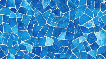 Wall Mural - Bright blue mosaic featuring white streaks textured background