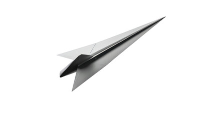 A white paper airplane on transparent background