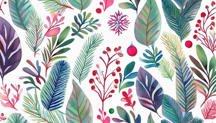 Poster - seamless pattern with leaves