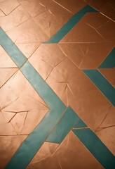 A macro shot of a squared pattern copper texture, revealing the metallic sheen and rich, warm tones of copper, with visible scratches and dimples that add character., close-up shot, short distance, pa