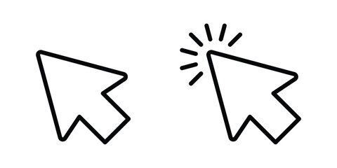 Poster - cursor click icon. simple mouse pointer arrow symbol for app, animation or video element. transparent png and vector illustration.