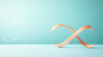Poster - two curved arrows intertwining, representing a harmonious collaboration or partnership, on a blue ba