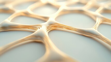 Poster - A close-up view of an intricate, honeycomb-like structure with smooth, flowing patterns in a soft color palette.