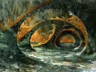 Canvas Print - Abstract Ocean Cave: A Surreal Seascape