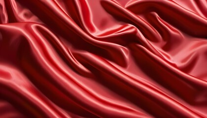 Elegant draping of luxurious red satin fabric showcasing rich texture for fashion and textile inspirations