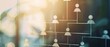 © Ai Studio - Illuminated by a soft sunrise, an organizational chart etched with white lines and icons stands transparent against a blurred background, symbolizing structure and hierarchy.